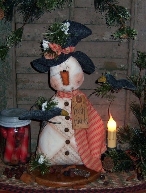 PRIMITIVE PATTI'S RATTIES Christmas Crow Snowman Doll Ornie Paper Pattern #384 - $8.95. Frosty Friends Pattern #384 ★★★★★★★★★★★★★★★★★★★★★★★Up for Purchase is of my own Creation I Hope You Enjoy making it as Much as I Did Creating it... Primitives by Folk Art Artist...Patti Sikes(Patti's Ratties) An Original Copyrighted Patti's Ratties Design. I am so happy to be able to Share my Primitive Patterns, Hand made Folk Art and other Prim things with you. I am Always creating something new or Releasing Primitive Sewing Patterns, Snowman Doll, Primitive Doll Patterns, Primitive Patterns, Prim Christmas, Primitive Snowmen, Primitive Halloween, Snowmen Patterns, Primitive Crafts