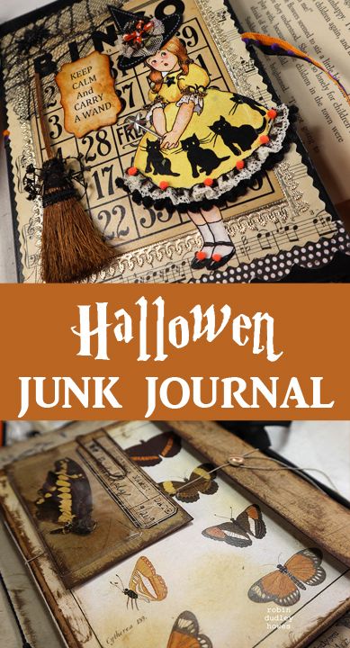 Halloween Junk Journal Free Printable, Diy Journal Ideas How To Make, Junk Journal Halloween, Halloween Junk Journal Ideas, Halloween Journal Ideas, Vintage Junk Journal Ideas, Altered Cookbooks, Journal Tour, Fall Junk Journal