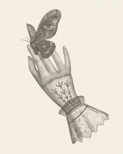 Vintage Hand Illustration, Hand With Butterfly, Victorian Hand Illustration, Butterfly Illustration Vintage, Victorian Butterfly, Crying Eyes, Whimsical Butterfly, Victorian Insect Illustrations, Victorian Illustration