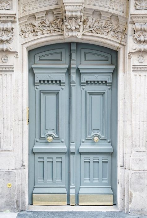 Coloured Doors, Aesthetic Azul, Parisian Doors, Elevation Ideas, Blue Doors, Parisian Art, Blue Things, Paris Decor, Fotografi Digital