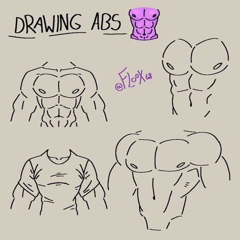 Easy Male Anatomy, Muscled Body Drawing, Figure Drawing Reference Male Action Poses, Drawing Abs Tutorial, Button Up Drawing, Ab Drawing Reference, How To Draw Muscular Man, Men Abs Drawing, Abs Drawings