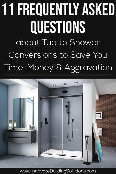 Tub to Walk in Shower Conversion Ideas and Money Saving Tips – Innovate Building Solutions, Cleveland Ohio - Innovate Building Solutions Blog - Home Remodeling, Design Ideas & Advice Bath To Shower Remodel, Walk In Shower Conversion, Bathtub To Shower Conversion, Bathroom Shower Tile Ideas, Cleaning Shower Tiles, Glass Block Shower, Shower Remodel Diy, Tub To Shower Conversion, Kitchen Basement