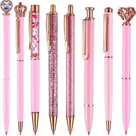 Gold Desk Accessories, Fancy Pens, Crystal Pen, Pink Pens, Diamond Pen, Gold Pen, Metal Pen, Cute Pens, Best Pens