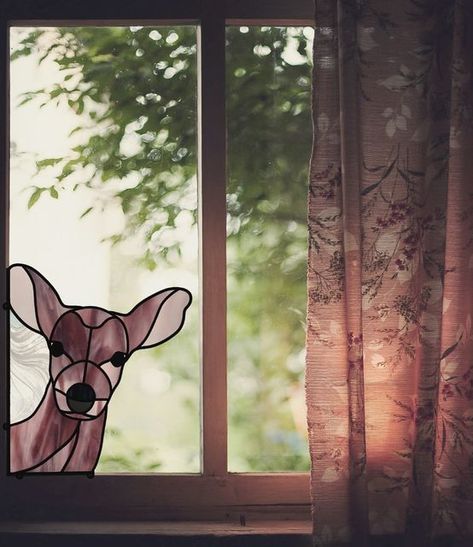 Deer Stained Glass Window, Stained Glass Cabin, Stained Glass Deer, Lodge Ideas, Glass Cabin, Stain Glass Window Art, Deer Season, Deer Pattern, Modern Stained Glass