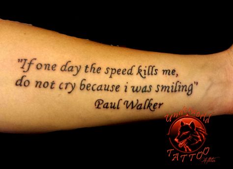 RIP Paul Walker #PaulWalker #tattoo Paul Walker Tattoo Ideas, Motorcycle Tattoo For Women, Fast And Furious Tattoo Ideas, Paul Walker Tattoo, Fast And Furious Tattoo, Mustang Tattoo, Beautiful Angel Tattoos, Prayer Tattoo, Tribute Tattoos