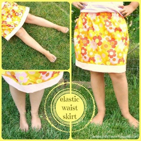 I am kicking off a quick series this month. It's going to be all about an elastic waist skirt.  One of the easiest skirts you can sew in the clothing world. Today we will hit Elastic Skirt Tutorial, Easy Skirts To Sew, Sew Patchwork, Girls Skirt Patterns, Best Diy Projects, Sewing Hems, Diy Skirts, Elastic Skirt, Skirt Tutorial