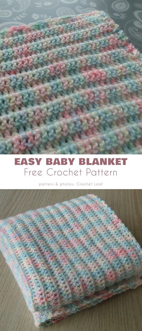 Easy-Peasy Baby Blanket Free Crochet Patterns easy-peasy baby blanket Crochet Baby Blanket Beginner, Baby Afghan Crochet Patterns, Blanket Tutorial, Crocheted Baby Blanket, Crochet Baby Blanket Free Pattern, Easy Baby Blanket, Crochet Blanket Pattern Easy, Easy Crochet Baby Blanket, Confection Au Crochet