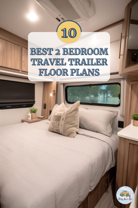 Discover the ultimate comfort on the road with our top 10 2-bedroom travel trailer floor plans for 2022! Perfect for families or those who love extra space. 🚐💨 Have you ever dreamed of a home on wheels that doesn't compromise on privacy and comfort? Click to find your dream RV layout! 🌟 How will you design your travel haven? Share your ideas below! #rvingknowhow #traveltrailer #RVliving #homeonwheels #roadtrip Rv Layout, Trailer Floor Plans, Rv Living Organization, Two Bedroom Floor Plan, Travel Trailer Floor Plans, Luxury Rv Living, Best Travel Trailers, 2 Bedroom Floor Plans, Rv Floor Plans