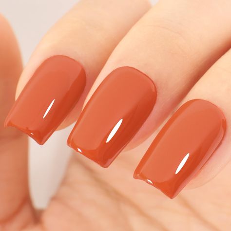 PRICES MAY VARY. 💅Fall Autumn Orange Gel Nail Polish: new style gel nail polish,easy to diy nail art.burnt orange gel polish is an ESSENTIAL for everyone! 💖Environmental & Healthy: 13 Toxin Free Ingredient makes it healthy and low odor. No harsh ingredients or adhesives that lead to damaged nails. 🤳Easy Application and Good Tenacity. With proper application, last at least 21 Days. 🎨Speed Curing with LED Nail Lamp: The gel nail polish kit need to be cured under LED light. Base and Top coat re Orange Nail Inspo Coffin, Orange Red Manicure, Fall Coral Nails, Burnt Orange Chrome Nails, October Nail Designs Fall, Orange And Red Nails, Fall Color Nails Autumn, Burnt Orange Fall Nails, Cute Orange Nails