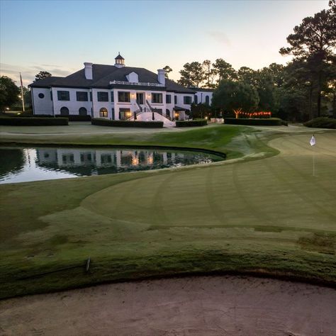 A view of the country club, from the golf course, at sunrise  at Porters Neck Country Club in Wilmington, North Carolina. County Club Aesthetic, Country Club Aesthetic, Brindleton Bay, Silly People, Lovely Morning, Club Aesthetic, Wilmington North Carolina, La Life, Texas Country