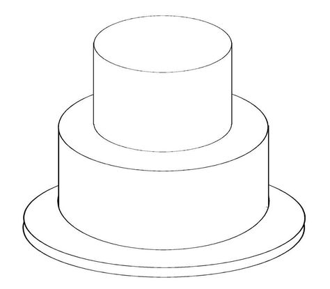 2+Tier+Cake+Templates+Printable Wedding Cake Drawing, Cake Designing, Wedding Sketch, Cake Sketch, Cake Coloring, Cube Template, Rainbow Layer Cakes, 2 Layer Cakes, Cakes Decorating