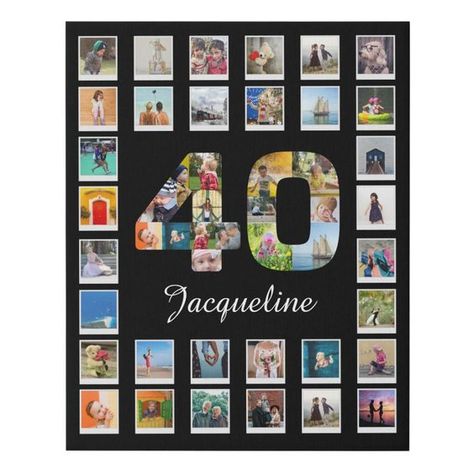 40th Birthday Family Photo Collage 47 Photographs Faux Canvas Print Photo Collage Ideas, Collage Gifts, Wedding Photo Collage, Top Gifts For Kids, Photo Collage Canvas, Birthday Photo Collage, Meaningful Artwork, Family Photo Collages, Photo Collage Gift