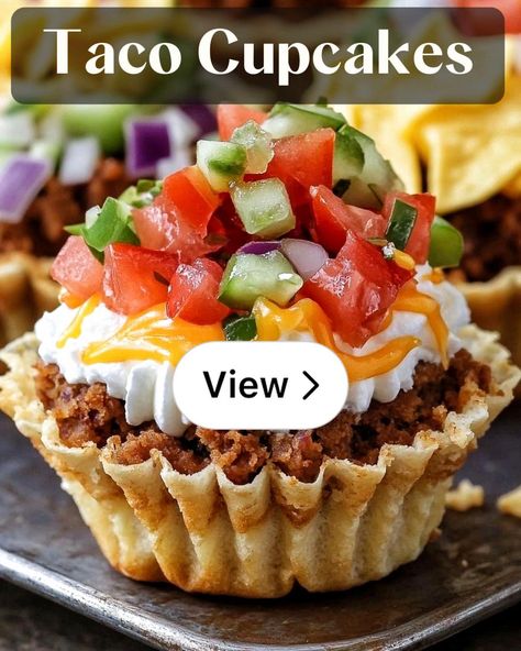 Lemon8 · Taco Cupcakes 🌮 · @Care-w/Natasha Beef Recipes Easy Dinners, Taco Cupcakes, Wonton Wraps, Cornbread Cake, Easy Fast Dinner Recipes, Toppings Bar, Wonton Wrappers, Fast Dinners, Taco Night