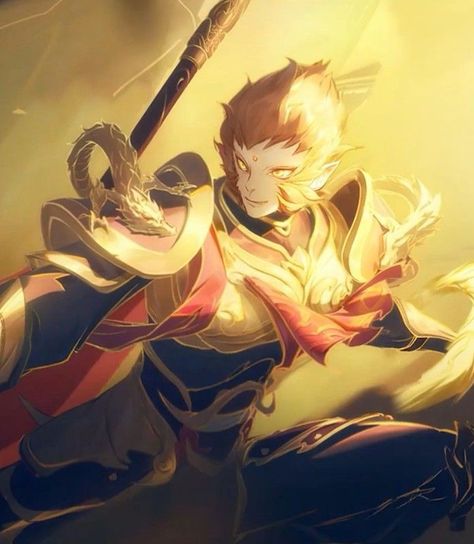 Wu Kong Monkey King Art, King Anime Art, Monkey King Anime, Sun Wukong Art, Wukong Art, Son Wukong, King Anime, Perspective Drawing Lessons, Dragon King