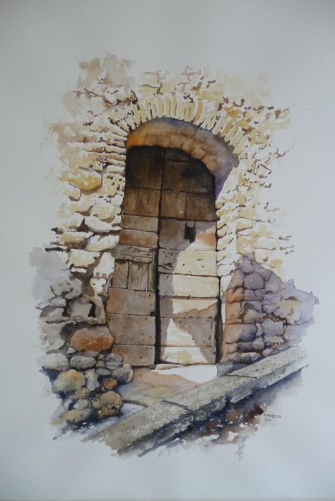 Cement Work, Painting Walls, Watercolor Architecture, 수채화 그림, Urban Sketching, Watercolor Sketch, Watercolor Inspiration, Architecture Sketch, Watercolor Techniques