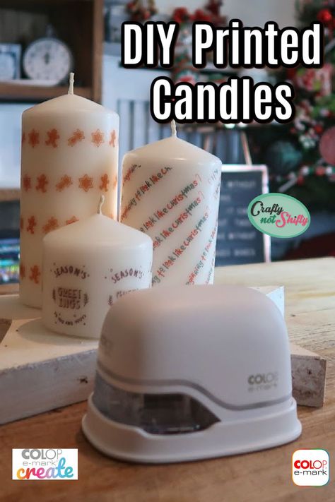 Wedding Candles Diy, Candle Stamping, Candle Tutorial, Printed Candles, Easy Candles, Easy Christmas Diy, Custom Candles, Personalized Candles, Melting Candles