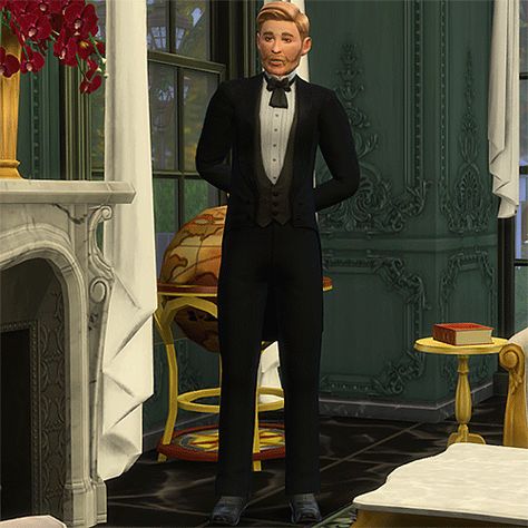 The Victorian Collection. Evening Wear, Part Three: Tuxedos & Top Hats | Simmer of the Dawn on Patreon Sims 4 Recolors, Sims 4 Victorian, Cc Top, Sims 4 Decades Challenge, Edwardian Hat, Victorian Men, Clothes Cc, Historical Clothes, Victorian Man