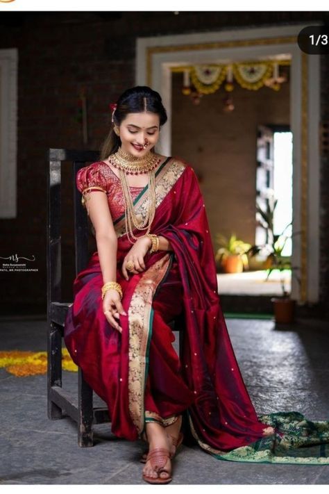 Maharashtrian Saree, Funny Airport Signs, Marathi Bride, Airport Signs, Wedding Outfits For Women, Nauvari Saree, Saree Wearing Styles, Bridal Sarees South Indian, Indian Bridal Sarees