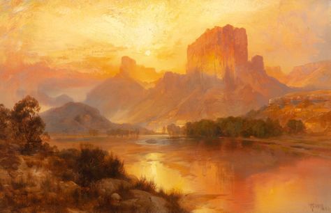 Green River Wyoming, Thomas Moran, Hudson River School, Western Landscape, Landscape Paintings Acrylic, Green River, Southwest Art, Coeur D'alene, Oil Canvas