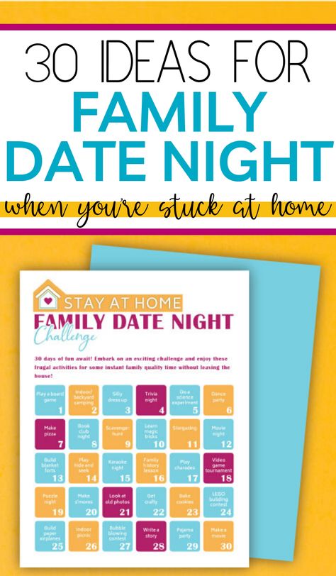 Family Date Night Ideas At Home, Family Date Ideas, Family Date Night Ideas, Quarantine Movie, Date Night At Home, Night Activities, Family Challenge, Family Fun Night, Dating Divas