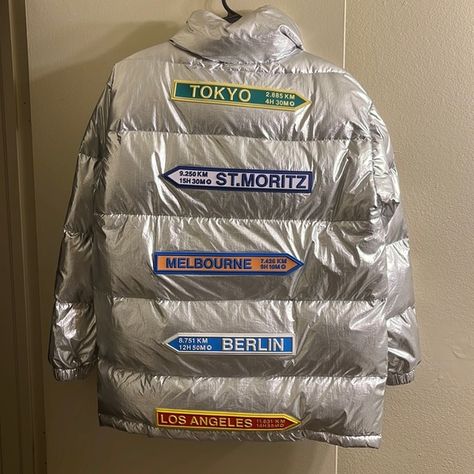 MONCLER COAT SILVER Moncler Coat, Motorcycle Jacket, Melbourne, Berlin, Blazer, Silver, Closet