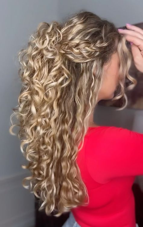 10 Cute Half Up Half Down Hairstyles For Any Occasion Half Up Half Down Wedding Hair For Curly Hair, Curled Hair Half Up Half Down Bun, Homecoming Hairstyles Curly Hair Natural, Natural Curl Half Up Half Down Wedding, Half Up Hairstyles For Homecoming, Curly Formal Half Up Half Down, Hair Half Up Half Down Prom, Half Up Half Down Hairstyles Curly Hair Natural Curls, Natural Curly Wedding Hairstyles Half Up