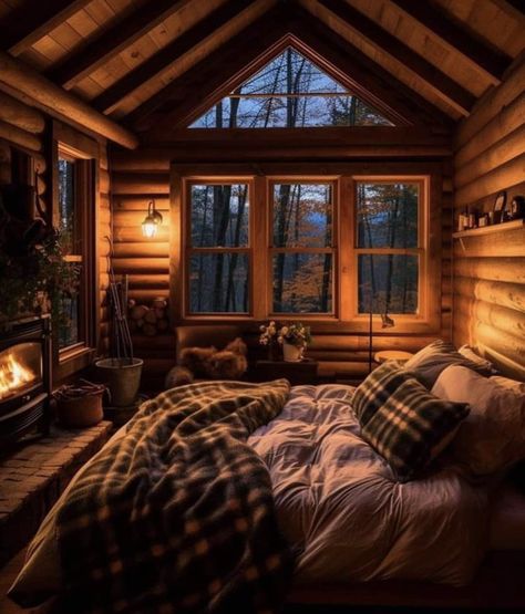 Cozy Cabin Bedrooms, Cozy Cabin Aesthetic, Log Cabin Bedroom, True Connection, Seeking Peace, Log Cabin Living, Log Cabin Interior, Cabin Aesthetic, Cabin Bedroom