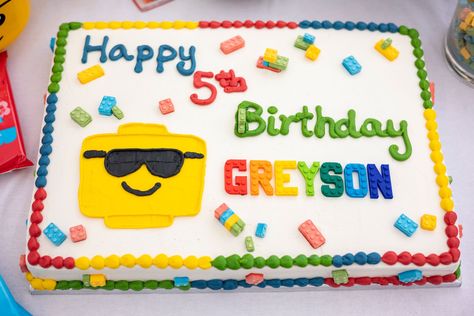 Lego Birthday Sheet Cake, Lego Bday Cake, Lego Cake Design, Legos Birthday Cake, Diy Lego Cake, Lego Birthday Cake For Boys, Lego Birthday Party Cake, Lego Sheet Cake, Lego Cakes For Boys