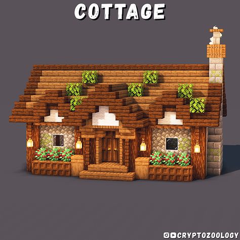 Cottage Build Chalet Minecraft, Minecraft Small House, Cottage Minecraft, Minecraft Starter House, Case Minecraft, Minecraft Houses Survival, Rumah Minecraft Sederhana, Minecraft Structures, Minecraft Interior Design