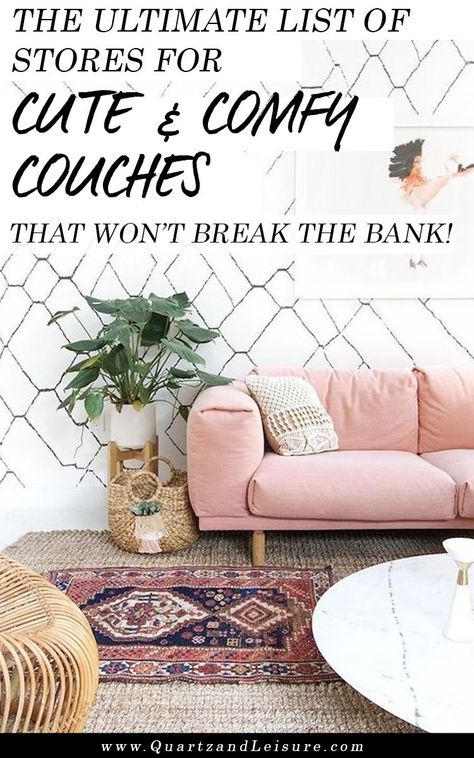 We struggled to find the perfect couch and did the "sit test" on close to 200. But, fear not, I've put together a giant list of where to buy couches! Trendy Couch, Diy Patio Furniture Cushions, Cheap Couches, Best Couches, Pallet Patio Furniture Diy, Boho Couches, Cheap Patio Furniture, Cheap Couch, Funky Living Rooms