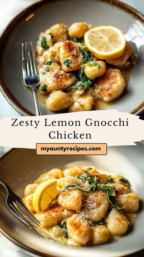 Elevate your dinner game with lemon gnocchi chicken, a dish that’s as easy as it is delicious. Soft, tender gnocchi are paired with juicy chicken breast and coated in a tangy lemon sauce that’s equal parts creamy and refreshing. This recipe is perfect for cozy fall evenings when you want comfort food with a twist of brightness. Serve with a side of roasted vegetables or garlic bread for a complete and irresistible meal. Lemon Gnocchi, Gnocchi Chicken, Food With A Twist, Juicy Chicken Breast, Gnocchi Dishes, Chicken Gnocchi, Lemon Garlic Chicken, Gnocchi Recipes, Lemon Sauce