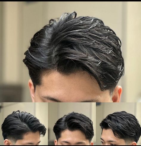 Man Haircut Long On Top, Side Part Taper Fade, Haircut Mens Medium, Low Fade Haircut Mens Medium, Low Tapered Fade, Hairstyle Low Fade, Low Fade Haircut Mens, Haircuts Wavy Hair, Haircuts Wavy