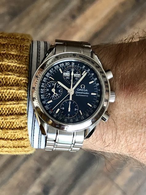 Omega Speedmaster Reduced Triple Date Blue Mens wristwatch ⌚️ FOR SALE 👇 Omega Watch Mens, Speedmaster Omega, Omega Speedmaster Reduced, Men's Watches, Titanium Watches, Amazing Watches, Watches Unique, Burberry Men, Gucci Men