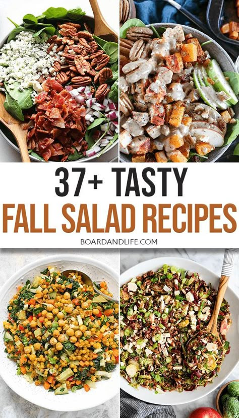 Fall Salads Recipes, Creative Salad Ideas, Simple Salad Recipes, Salad Fall, Healthy Fall Salads, Fall Salad Recipes, Fall Salads, Potluck Salad, Fall Pasta