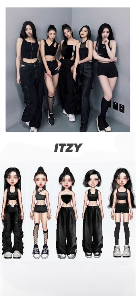 Everskies Newjeans, Itzy Outfits Inspired, Itzy Inspired Outfits, Newjeans Outfits Inspired, Kpop Group Outfits Ideas 4 Members Dance Practice, Everskies Dress, Everskies Outfits 5 Members, Everskies Outfits Kpop, Everskies Group Outfits