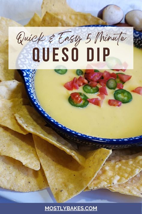 A bowl of this Quick and Easy 5 Minute Queso Dip is surrounded by tortilla chips on the left and pretzel bites on the right. Queso Dip With Cheddar Cheese, Pepper Jack Queso Dip, Gluten Free Queso Dip, Easy Cheese Dip Recipes 3 Ingredients, Homemade Queso Dip Easy, Queso With Cream Cheese, Easy Queso Dip 3 Ingredients, Pepper Jack Cheese Dip, Quick Cheese Dip