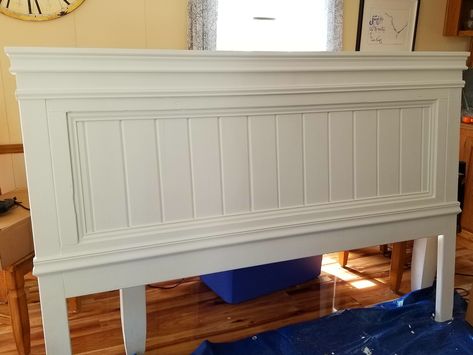 Beadboard Headboard, Diy King Headboard, Headboard Plan, Farmhouse Bed Frame, Diy Headboard Wooden, Headboard From Old Door, Diy Bed Headboard, Farmhouse Headboard, Diy Furniture Building