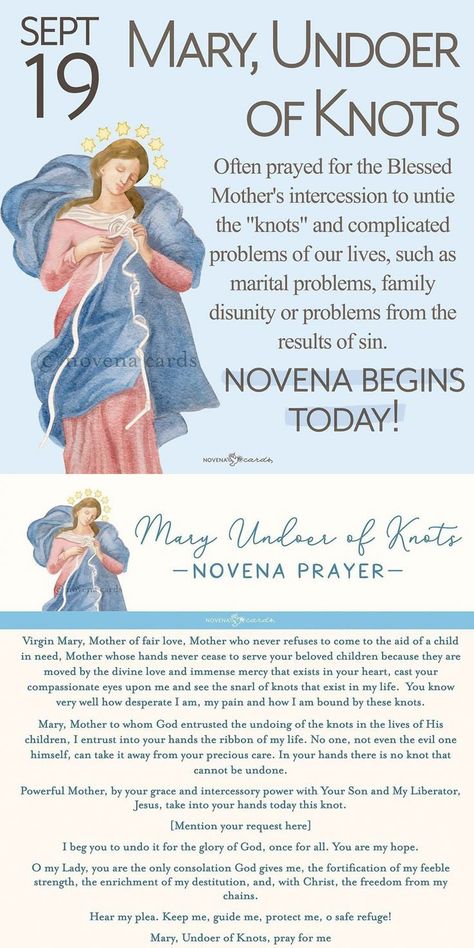 Mary Undoer Of Knots Novena, Mary Undoer Of Knots Prayer, Undoer Of Knots Novena, Novena Prayers Catholic, Mary Undoer Of Knots, Rosary Quotes, Rosary Novena, Catholic Prayers Daily, Catholic Beliefs