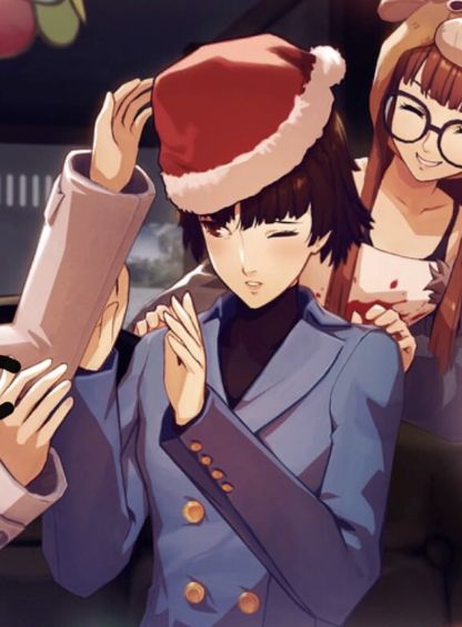 Persona 5 Makoto, Makoto Niijima, Persona 5 Anime, Violet Evergarden Anime, Anime Christmas, Persona 4, 5 Anime, Pastel Pink Aesthetic, Christmas Icons