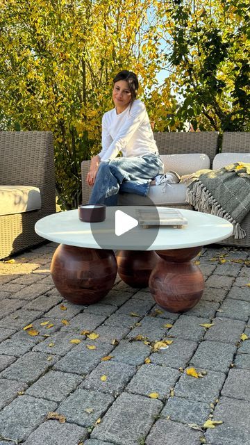 Abby Kulp  DIY | DESIGN on Instagram: "DIY concrete coffee table!!!! I AM OBSESSED!!!!! I especially love that it works indoors and outdoors! Now we can really cozy up for a fall movie night. 🍿 
Visit my LTK and stories for exact product links. 🧡

What I used:
Concretta from Meoded
Large and small wooden bowls
Clear Semi Gloss Polyurethane 
3/4” plywood
Strong glue
Clear silicone

#coffeetable #diytable #patiofurniture #diyfurniture #outdoordining #womensupportingwomen" Diy Concrete Coffee Table, Planter Coffee Table, Fall Movie, Concrete Coffee Table, Diy Bowl, Bowl Planter, Clear Bowls, Strong Glue, Diy Concrete