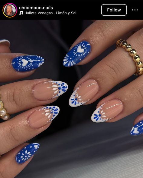 Blue Vacation Nails, Nails Inspiration Blue, Summer French Nails, Art Patches, Pink Tip Nails, Blue And White Nails, China Nails, Summer Gel Nails, Nagellack Trends