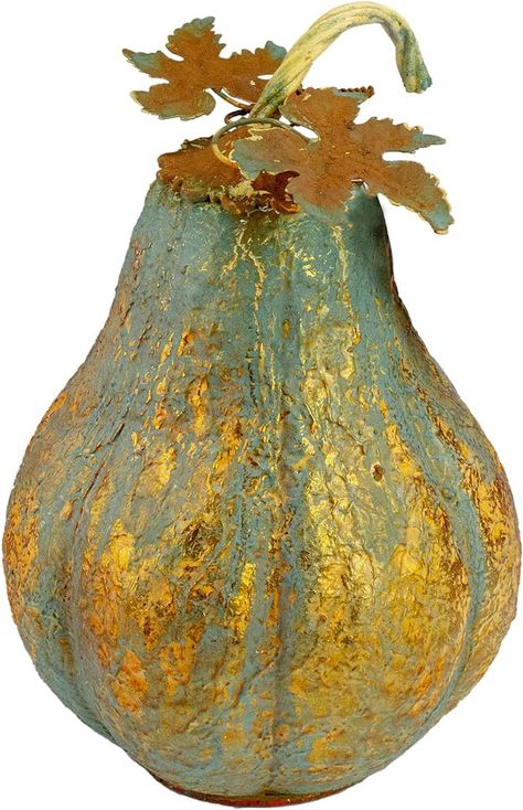 Amazon.com: Northlight 14" Orange and Gold Elongated Autumn Pumpkin Metal Tabletop Decoration : Home & Kitchen Green And Burnt Orange, Blue Fall Decor, Dinner Table Centerpieces, Unique Dinner, Metal Pumpkins, Autumn Foliage, Orange And Gold, Orange Tones, Christmas Collectibles