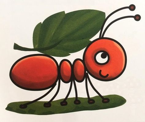 Drawing Preschool, Colourful Drawing, Ant Drawing, Funny Crafts, Hand Art Kids, Baby Animal Drawings, Easy Fall Crafts, Art Basics, Grasshoppers