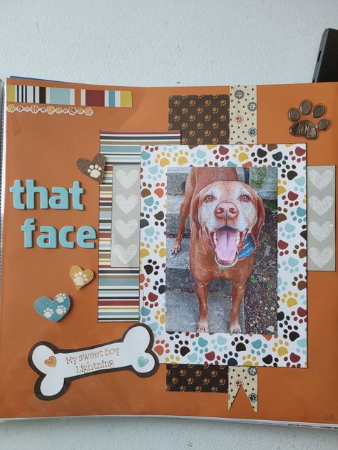 Pet Scrapbook Layouts Cute Ideas, Scrapbooking Dogs Ideas, Dog Scrapbook Pages, Pet Scrapbook Ideas, Dog Scrapbook Ideas, Dog Scrapbook Layouts, Birthday Scrapbook Layouts, Picture Layout, Pet Scrapbook Layouts