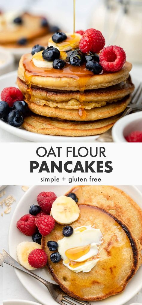 Oatmeal Flour Pancakes, Mindful Recipes, Picky Eaters Breakfast, Oat Flour Pancakes, Oatmeal Flour, Oat Flour Recipes, Oatmeal Pancakes Recipe, Oats Recipes Breakfast, Easy Breakfasts