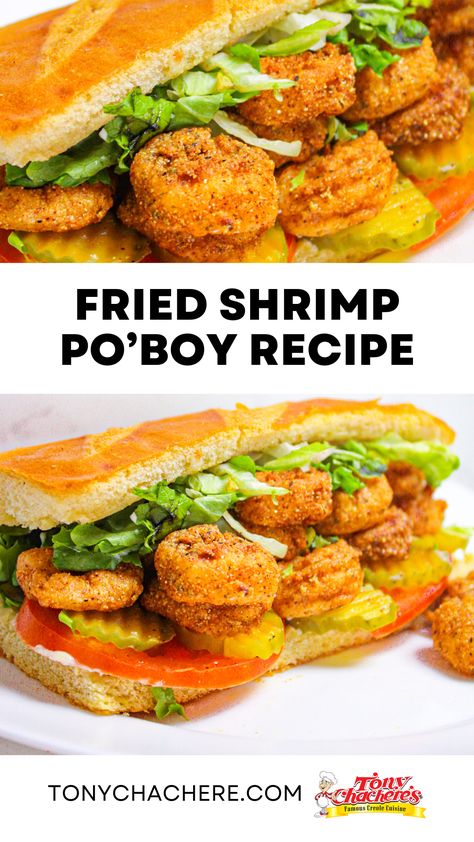 Shrimp Po'boy Recipe, Shrimp Po Boy Recipe, Shrimp Po Boy, Cajun Creole Recipes, Delicious Seafood Recipes, Homemade Bagels, Fried Shrimp, Creole Recipes, Fun Easy Recipes