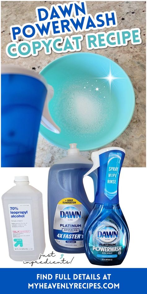 Dawn Powerwash Copycat Recipe- how to make diy powerwash spray. Copycat recipe spray. Easy! Spray And Wash Recipe, Homemade Dawn Powerwash, Homemade Power Wash, Dawn Power Wash Recipe, Dawn Cleaning Solution, Diy Dawn Powerwash, Diy Power Wash, Dawn Powerwash Refill Diy Recipe, Diy Dawn Powerwash Spray Refill