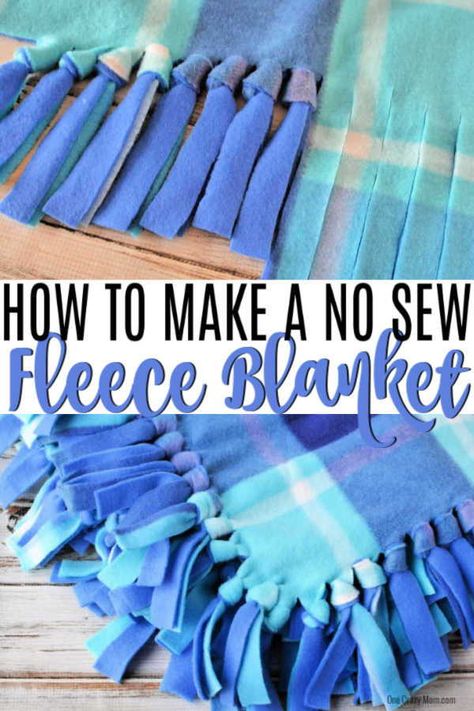 Learn how to make a fleece tie blanket for the perfect afternoon DIY activity. This no sew fleece blanket is so easy to make and perfect for gift giving. No Sew Throw Blanket, Tie Blanket Measurements, Tie Blankets Fleece How To Make, Tie Blankets Fleece, Braided Fleece Blanket Tutorial, Braided Fleece, Sewing Blankets, Knot Blanket, No Sew Fleece