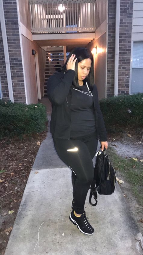 #plussizefashion #plussize #plussizeoutfits #nike #airmax #vapoax Nike Air Vapormax Plus Outfit, Nike Vapor Max Plus Outfit, Nike Oversized Long Sleeve Outerwear, Nike Leggings Plus Size, Nike Air Max Plus Black, Misty Copeland, Plus Size Fall, Plus Size Fall Outfit, Pink Nikes