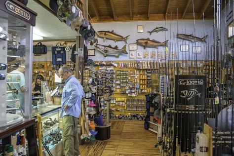 MustDo.com | Fishing enthusiasts on Sanibel will find everything they need at Whitney’s Bait and Tackle, from bespoke rods and hand-tied flies to guided fishing charters. Photo by Jennifer Brinkman. Bait And Tackle Shop, Florida Fishing, Best Fishing Rods, Sanibel Island Florida, Fishing Store, Tackle Shop, Fishing Shop, Captiva Island, Bait And Tackle